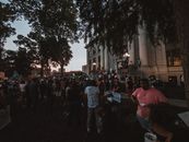 Multiethnic people in demonstration for rights in city