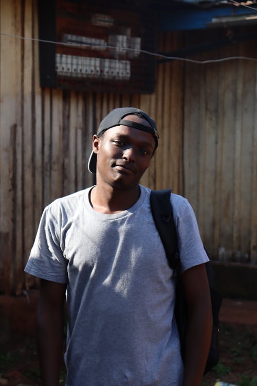 Free Photo of a Man Wearing a Baseball Cap Stock Photo