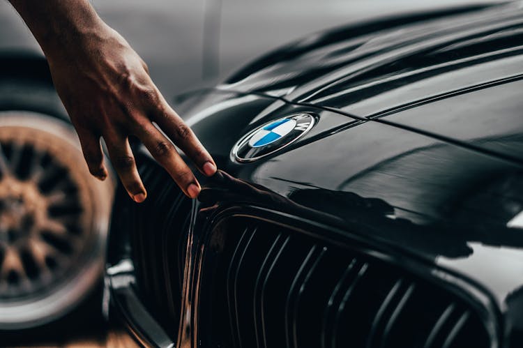 Human Hand Touching Car Mask