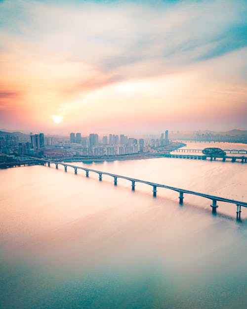 Δωρεάν στοκ φωτογραφιών με city_skyline, αεροφωτογράφιση, γέφυρα