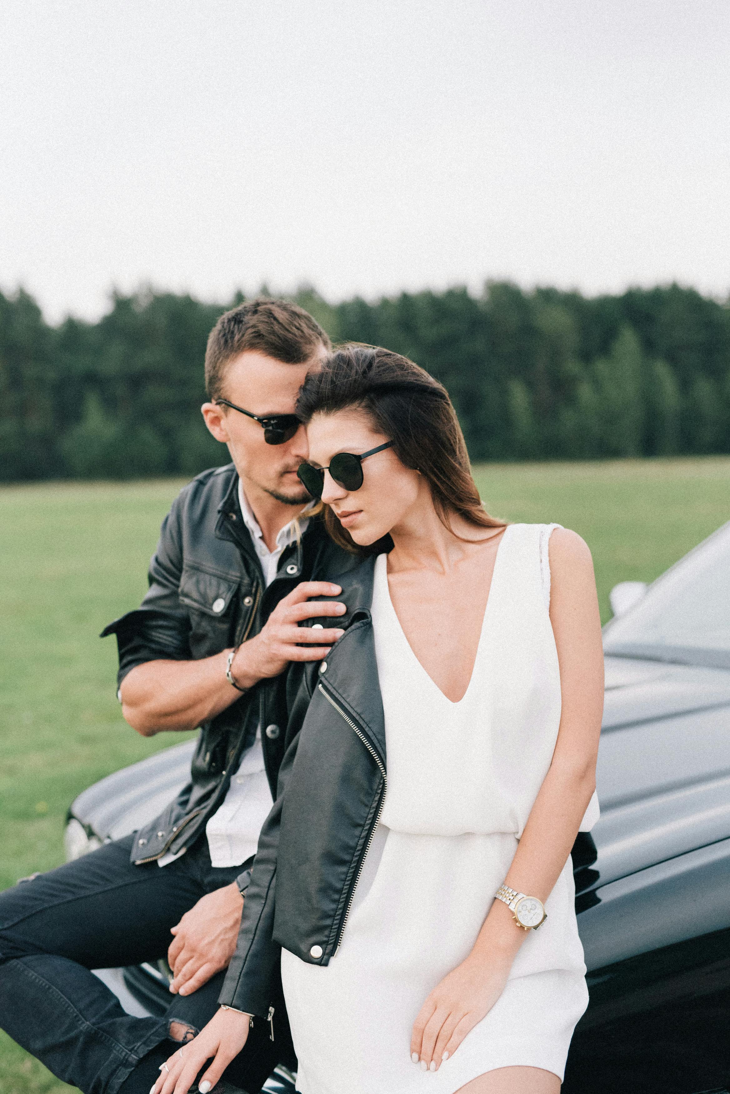 Man and Woman Wearing Black Leather Jackets · Free Stock Photo