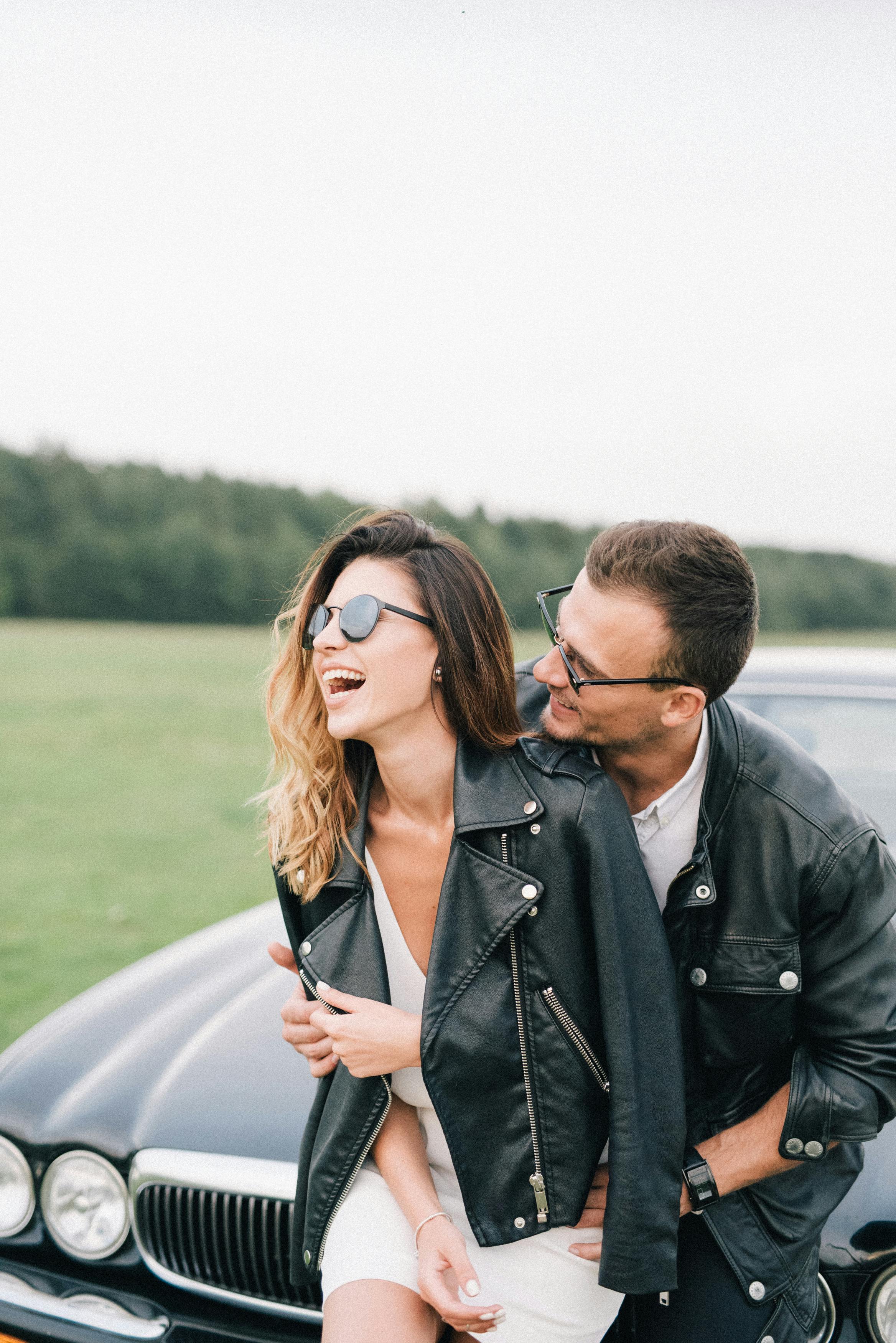 Gorgeous Couple Stock Photo - Download Image Now - Leather Jacket, Fashion,  Sports Shoe - iStock