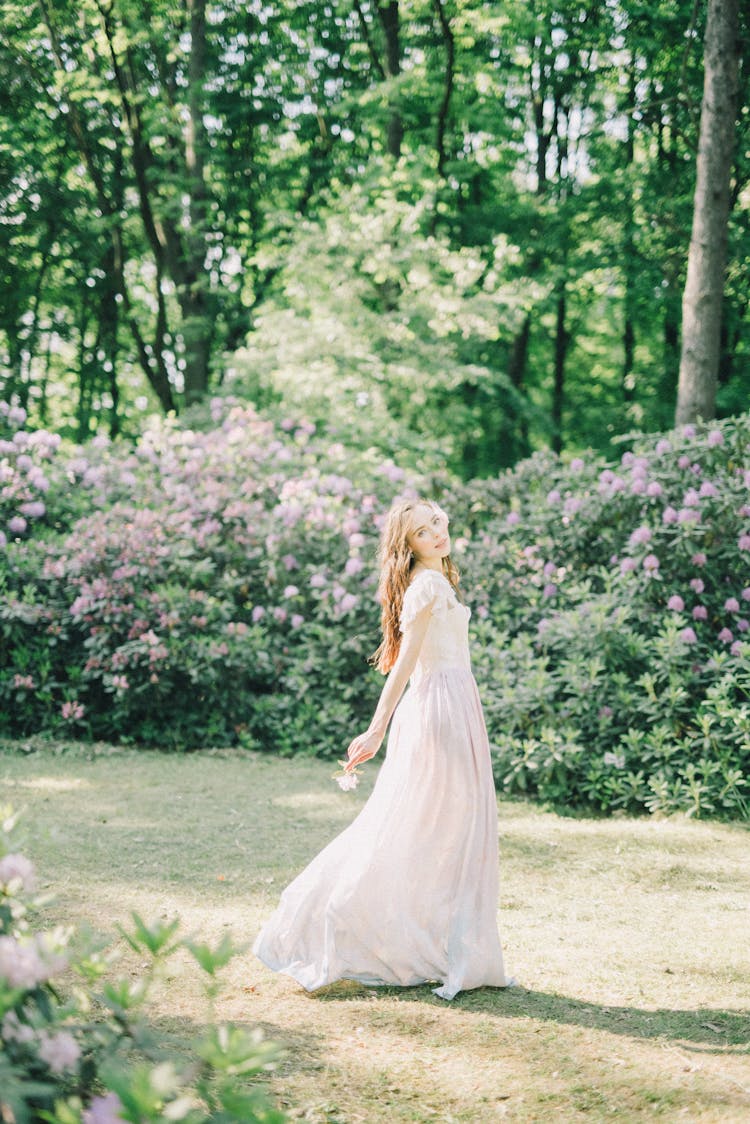 Beautiful Woman Turning Back 