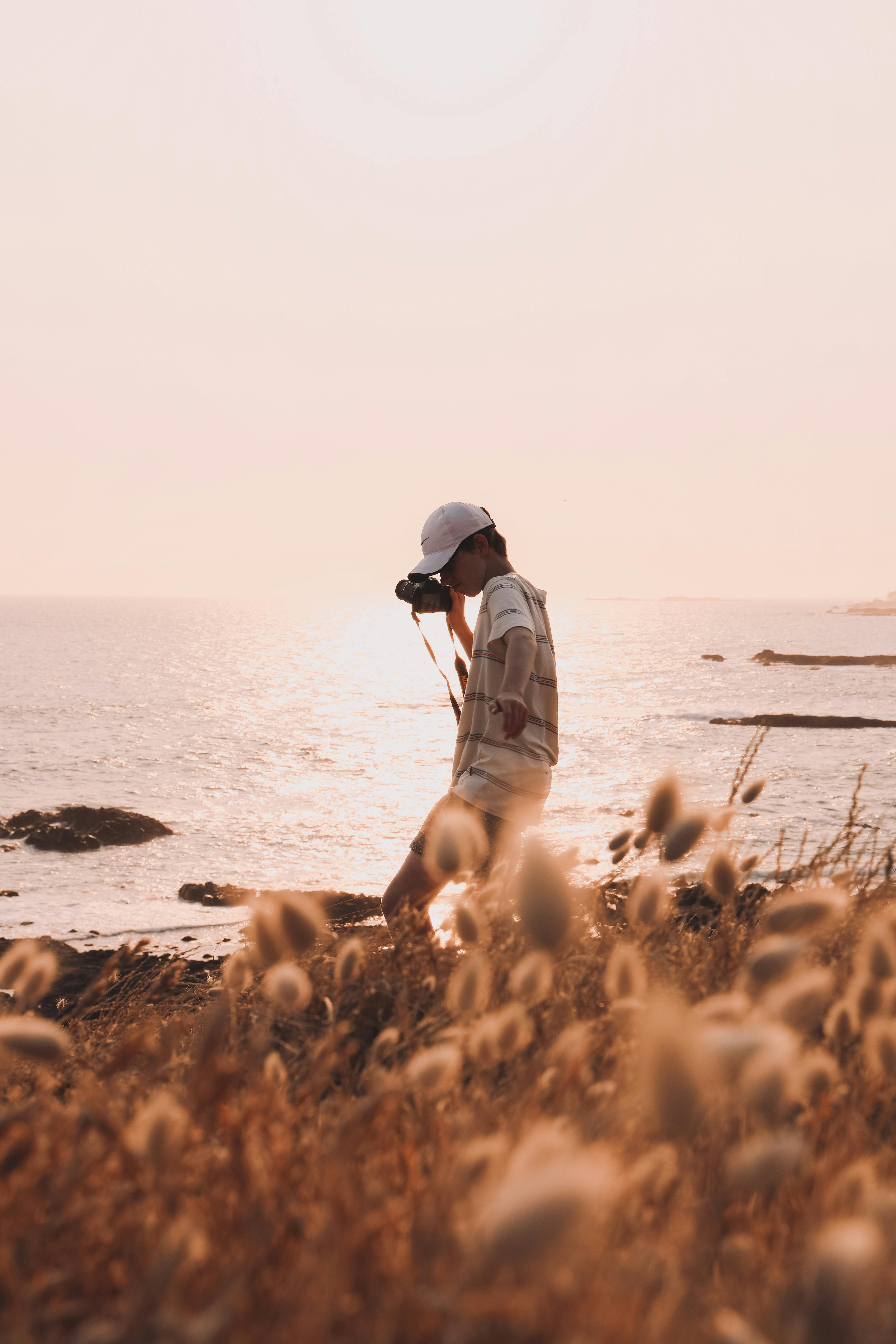 a man holding a camera