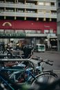 Black and Blue Bicycle Parked on the Street