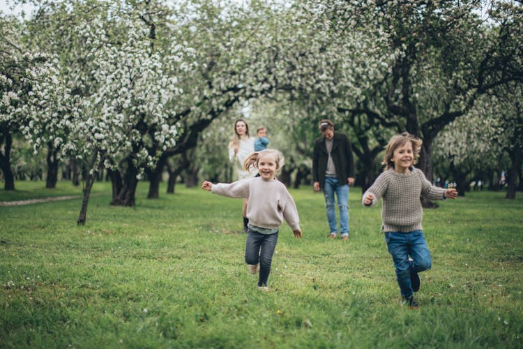 A Happy Family In The Park