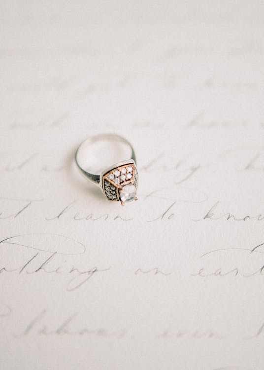 Diamond Ring on White Background