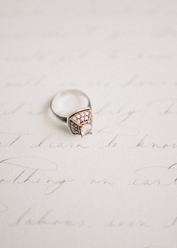 Diamond Ring On White Background