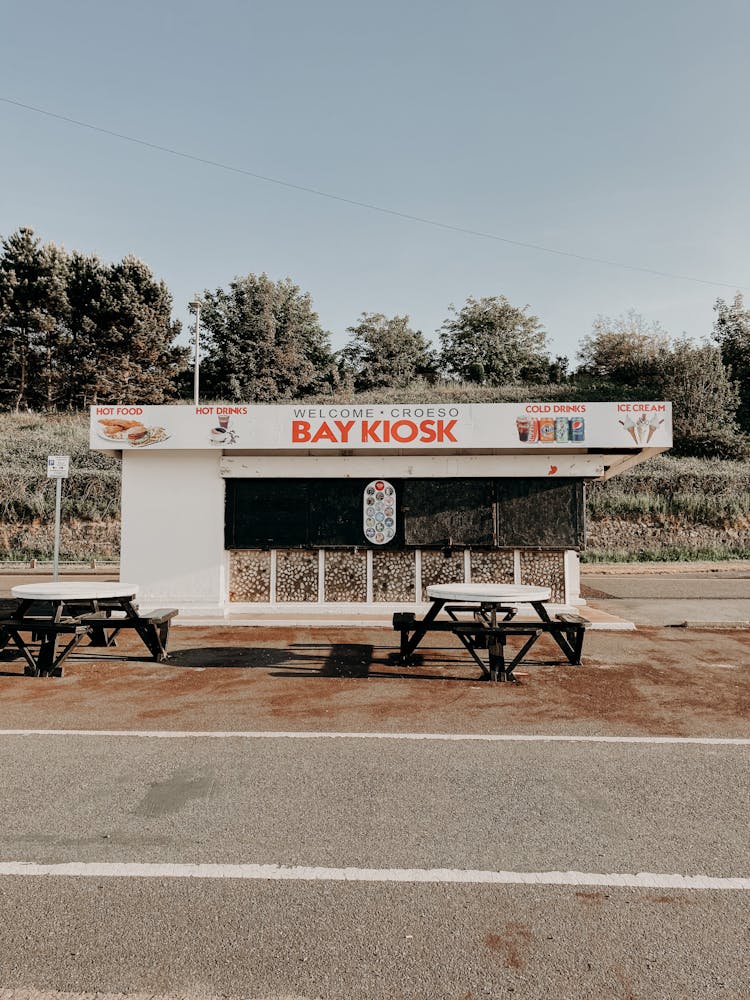 Retro Roadside Cafe With Tables