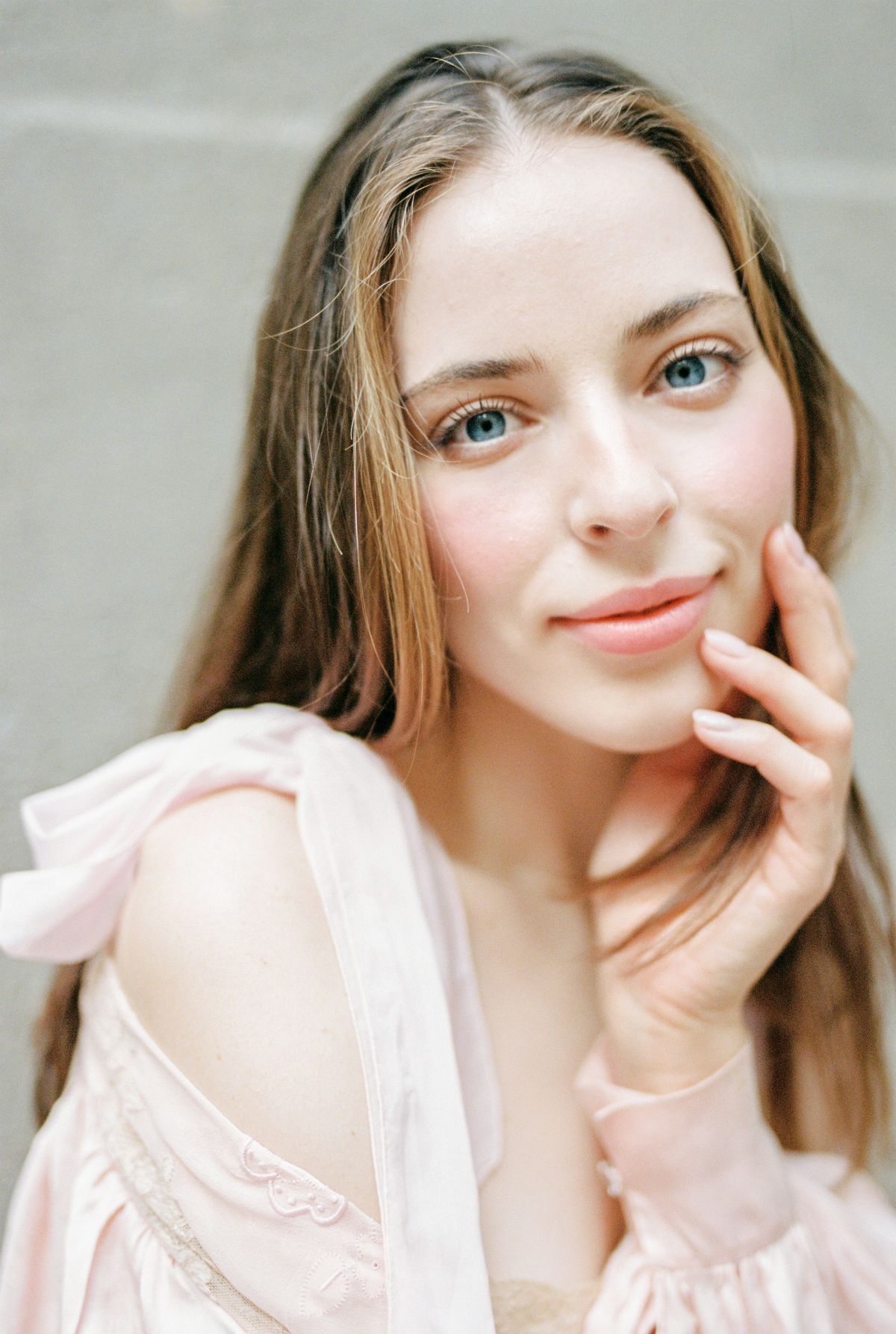 Soft close-up portrait of a woman with a natural, long-wearing gel-cream blush finish