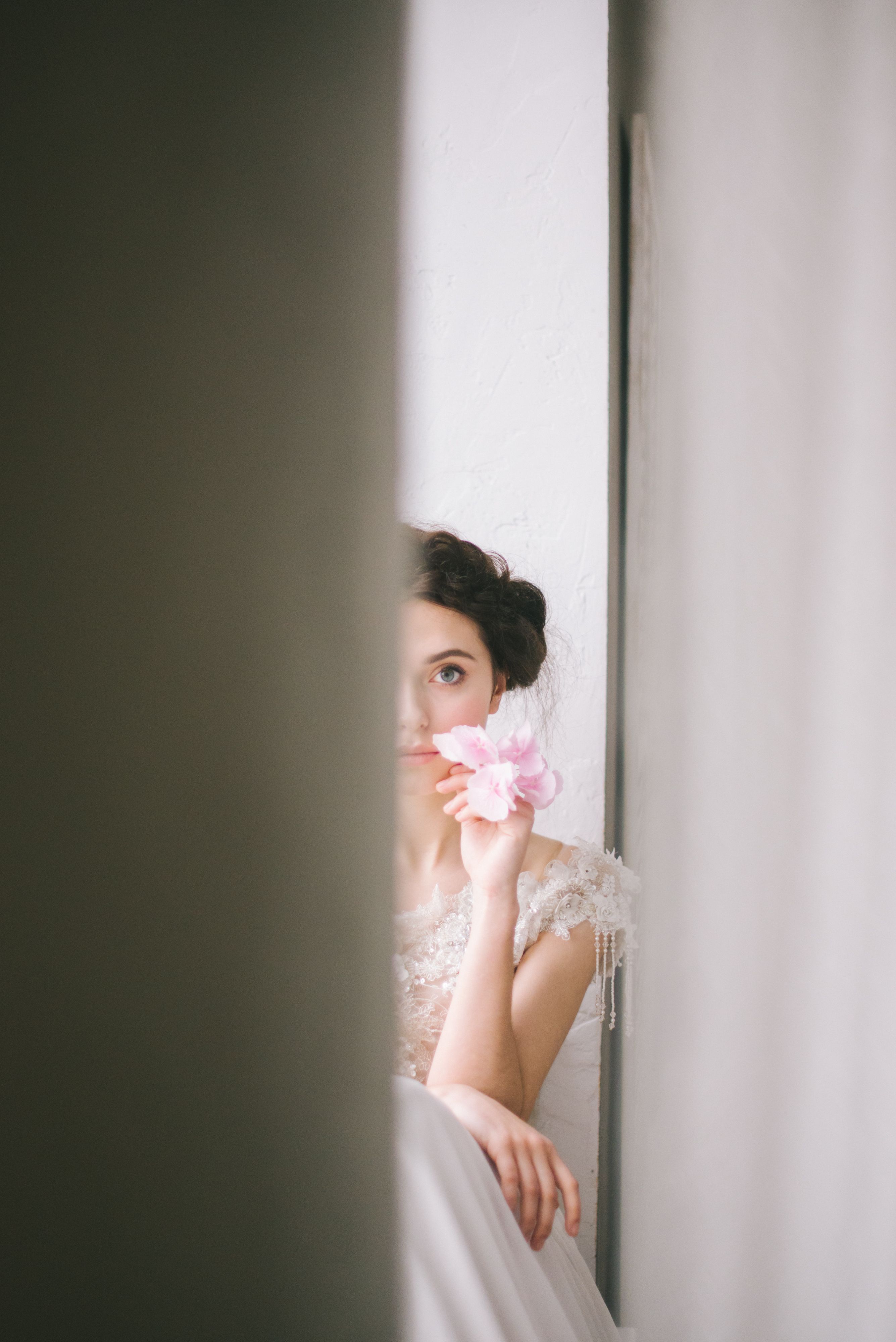 Woman in White Floral Dress Sitting on the Floor · Free Stock Photo