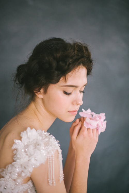 Pretty Brunette in Wedding Dress