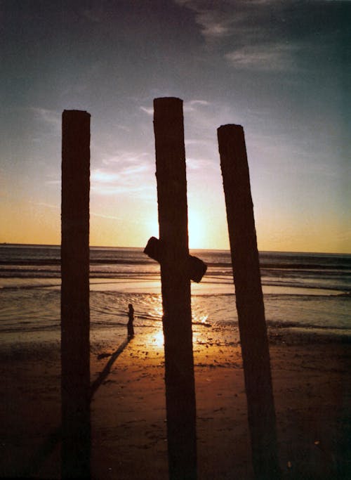 Free stock photo of beach cross