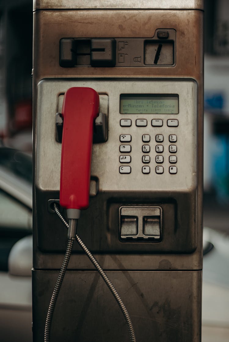 Red And Silver Ip Desk Phone