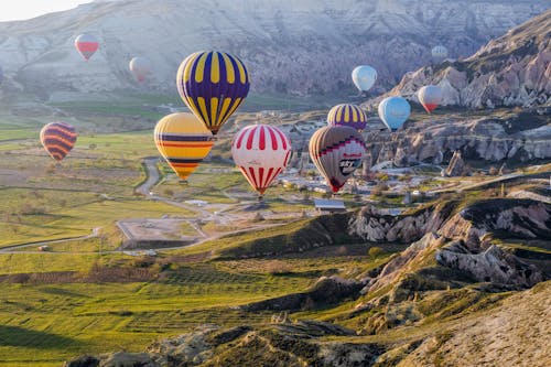 Imagine de stoc gratuită din avion, baloane cu aer cald, în zbor