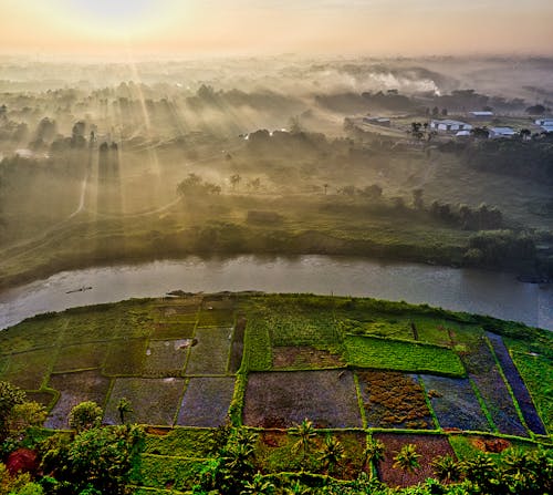 Aerial Photography of Agricultural Field