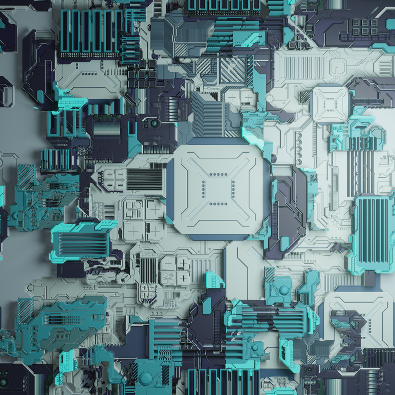 Macro view of a circuit board in teal and grey — photo by Lucky Cungwa on Pexels
