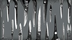 A Set of Assorted Pairs of Scissors Arranged Alternately
