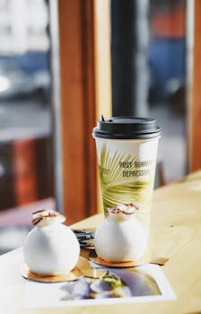 Delicious gourmet desserts with coffee in a cozy café, perfect for indulgence.