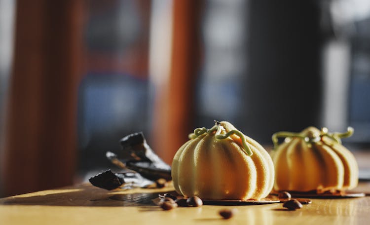 Tasty Glazed Pastries Served On Cafe Table