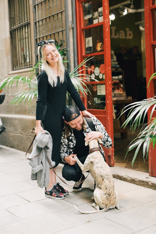 A Happy Couple with a Dog