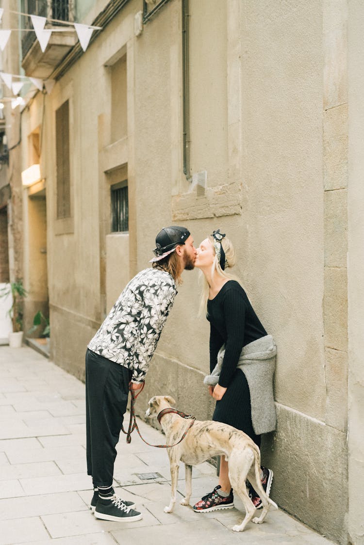 A Couple Kissing On The Street