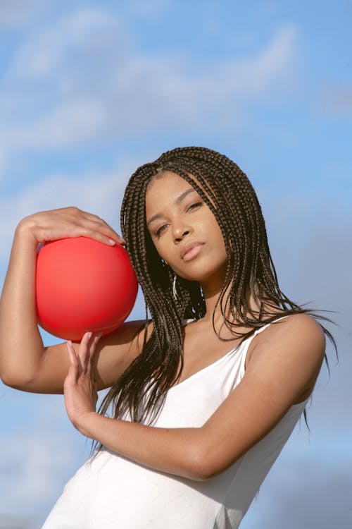 Black woman with ball in hand