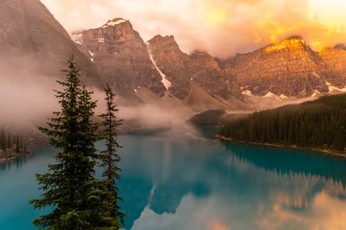 Beautiful Mountains Near Lake