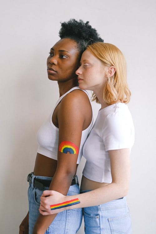 Women With Gay Pride Body Paint