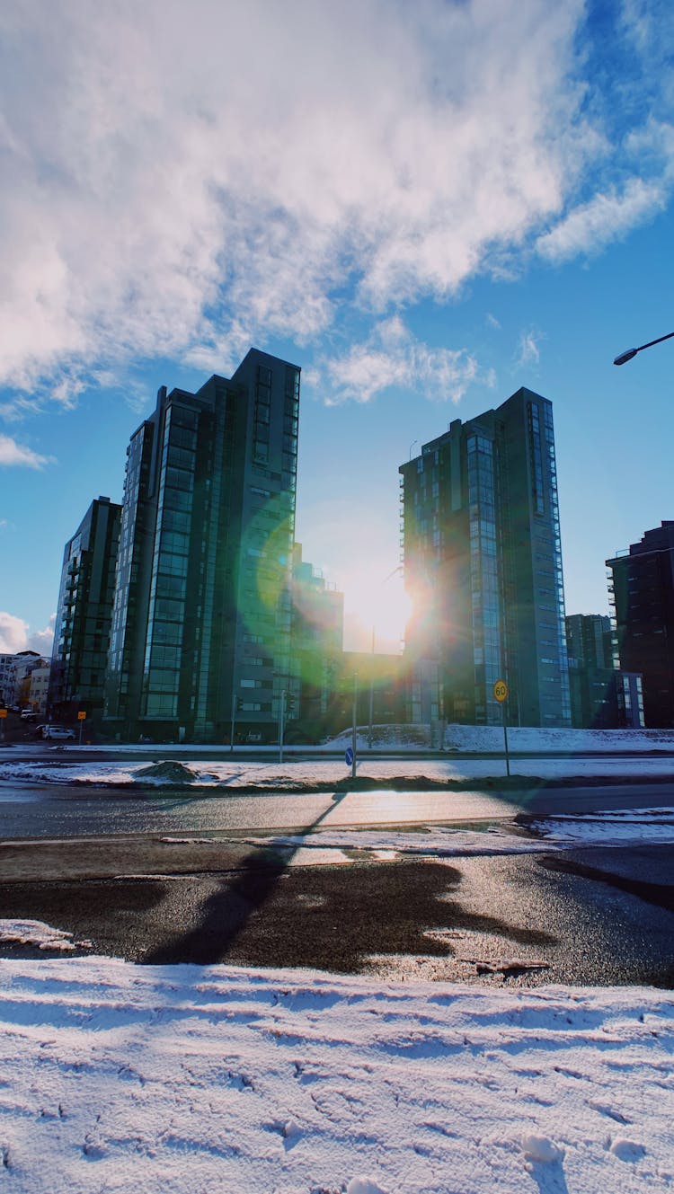 Modern Skyscraper On City Street