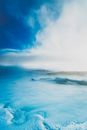 Stormy sea waving near shore