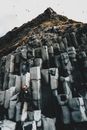 Amazing basalt columns on seashore