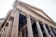 Facade of amazing antique Pantheon in Rome