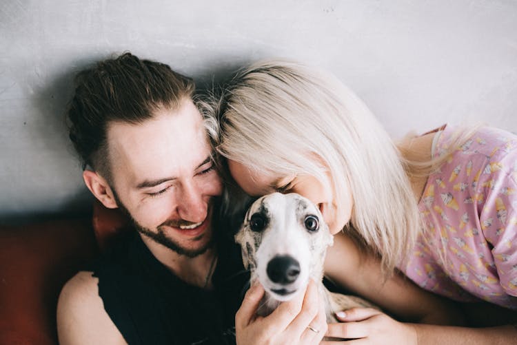 A Man And A Woman Smiling