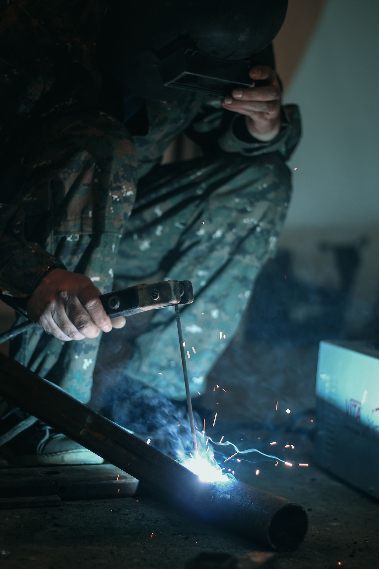 Student hands-on welding training