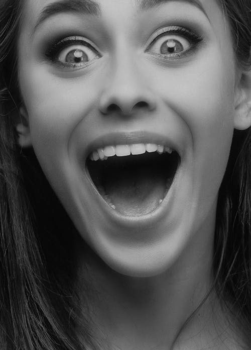 A Woman's Face Expressing Surprise