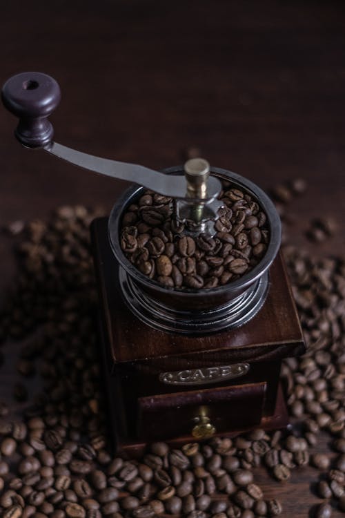 An Antique Wooden Coffee Beans Grinder