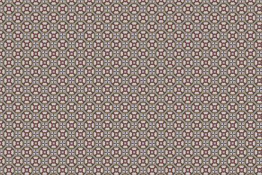 Detailed abstract geometric pattern in earthy tones for textile design.