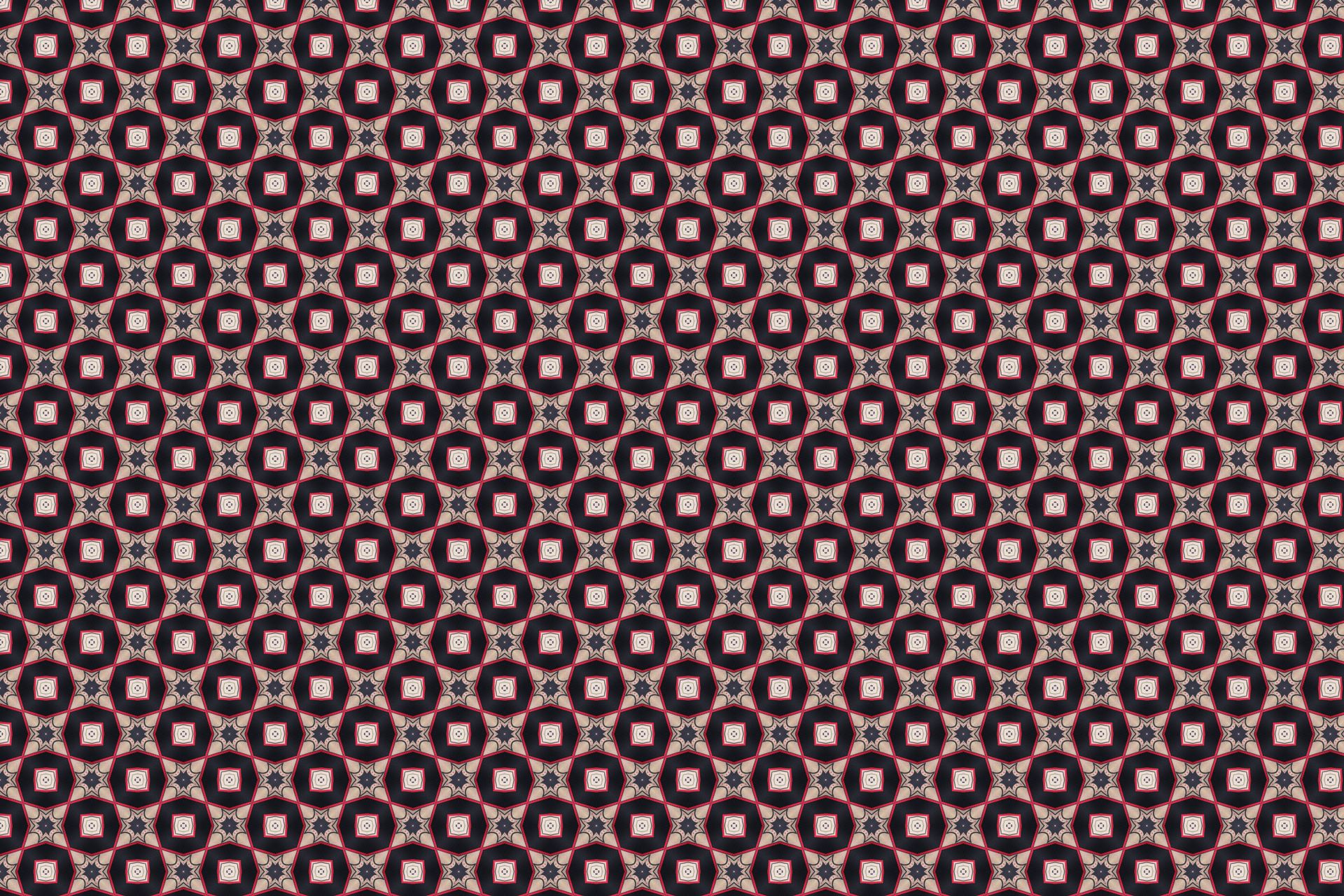 Seamless geometric pattern with intricate shapes in bold colors. Perfect for backgrounds and wallpapers.