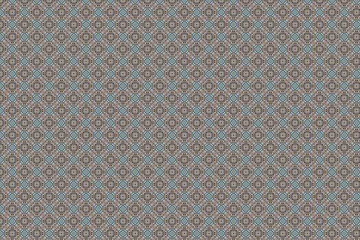 Ornate geometric pattern with blue and brown colors, ideal for backgrounds or wallpapers.