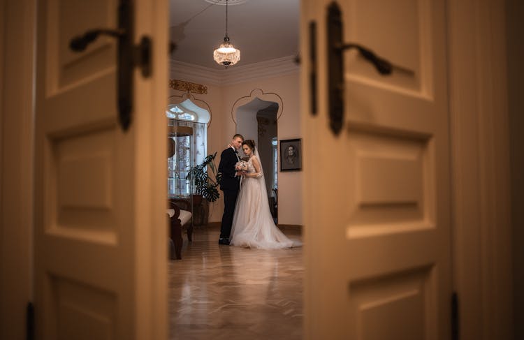 Newlywed Couple In Marriage Registry Office