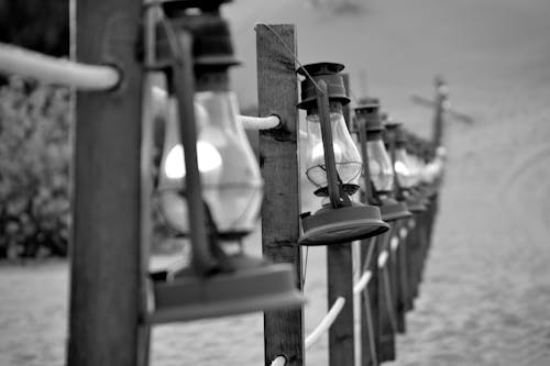 Free Close Up of Lanterns on Fence Stock Photo