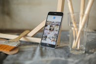 Smartphone Displaying Photos in App