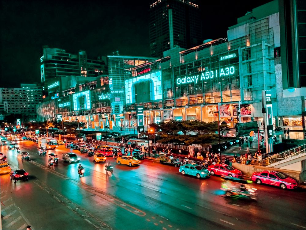 Motor Vehicles On The Road During Night Time Free Stock Photo motor-vehicles-on-the-road-during-night-time-free-stock-photo
