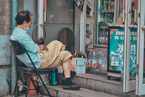 アジア人, ショップ, ドアの無料の写真素材