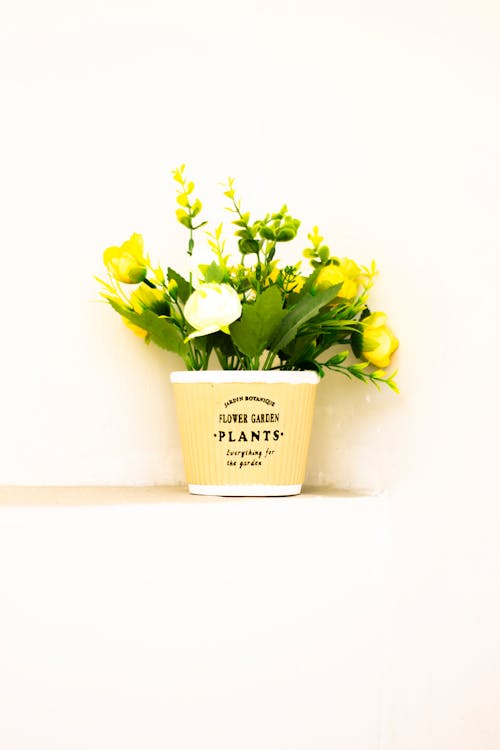 Free Artificial Flowers on a Flower Pot Stock Photo