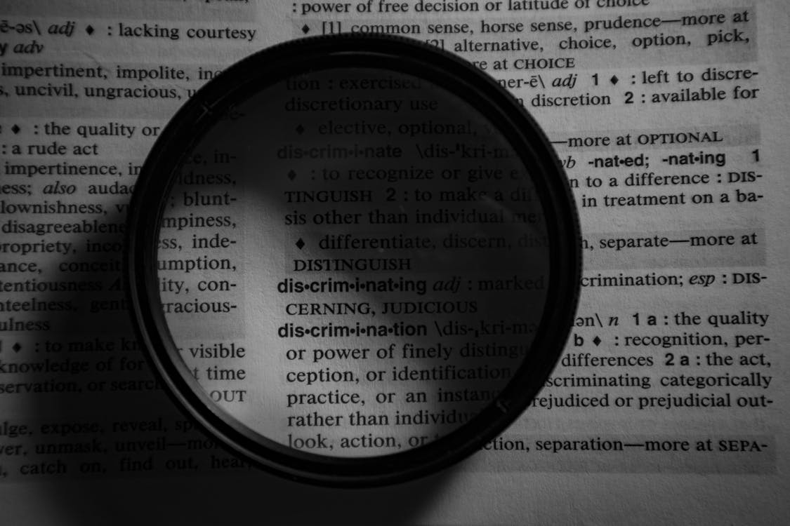 Lens on top of a Dictionary