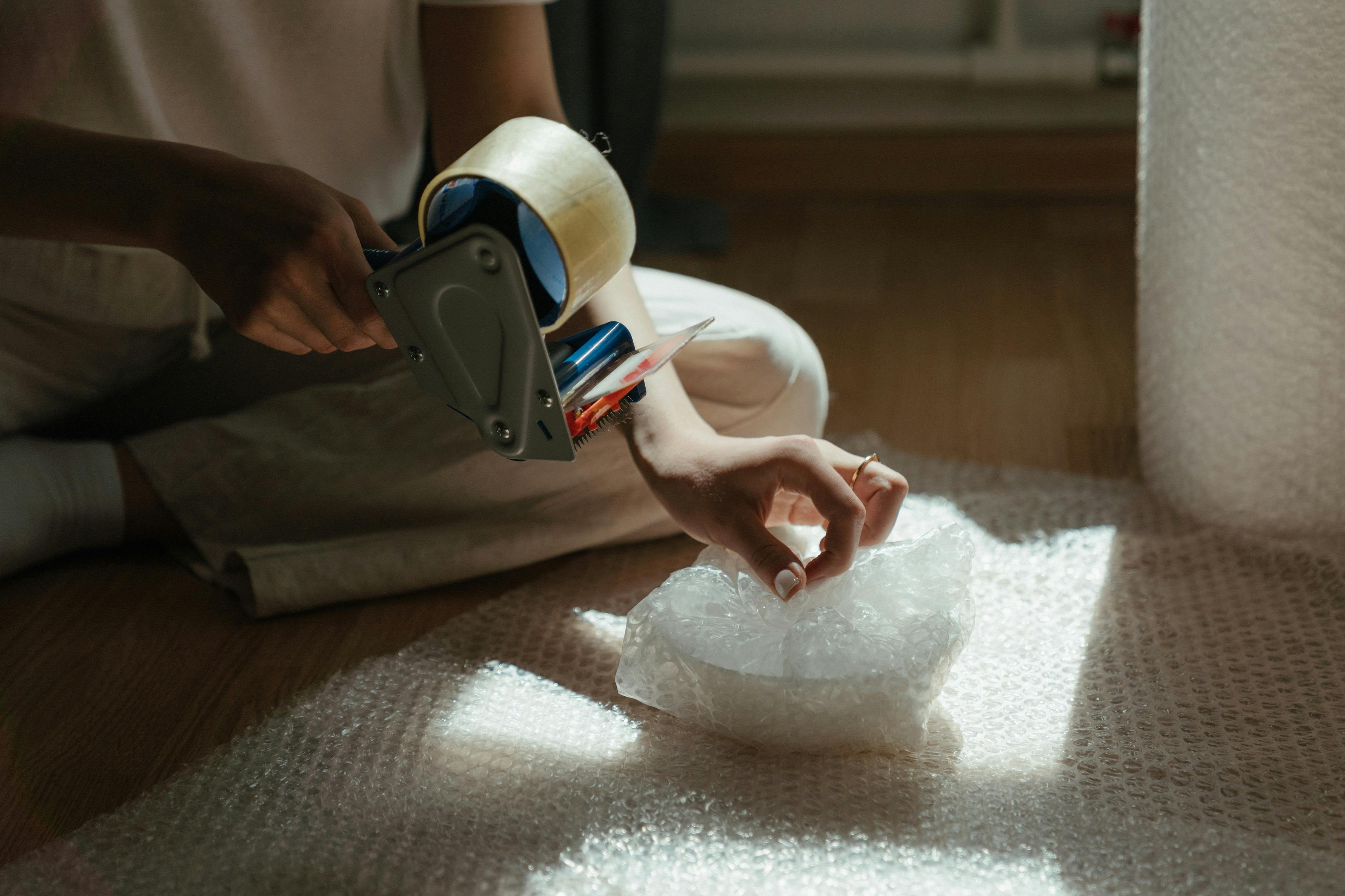 person holding white and black vr goggles