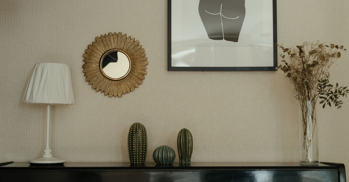 Brown Wooden Framed Mirror On Wall Free Stock Photo Brown Wooden Framed Mirror On Wall Free Stock Photo