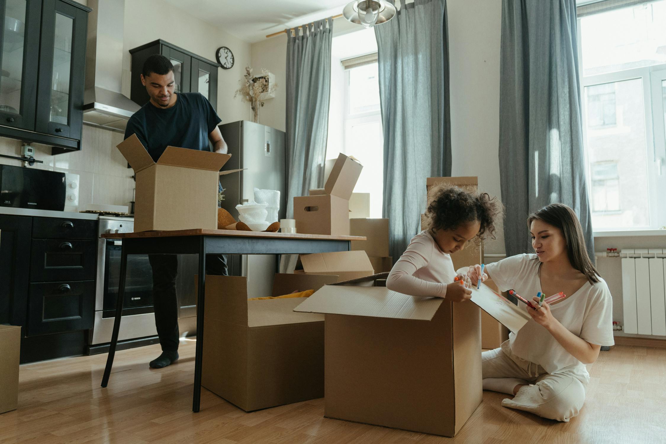 young family packing up to move to northwest indiana